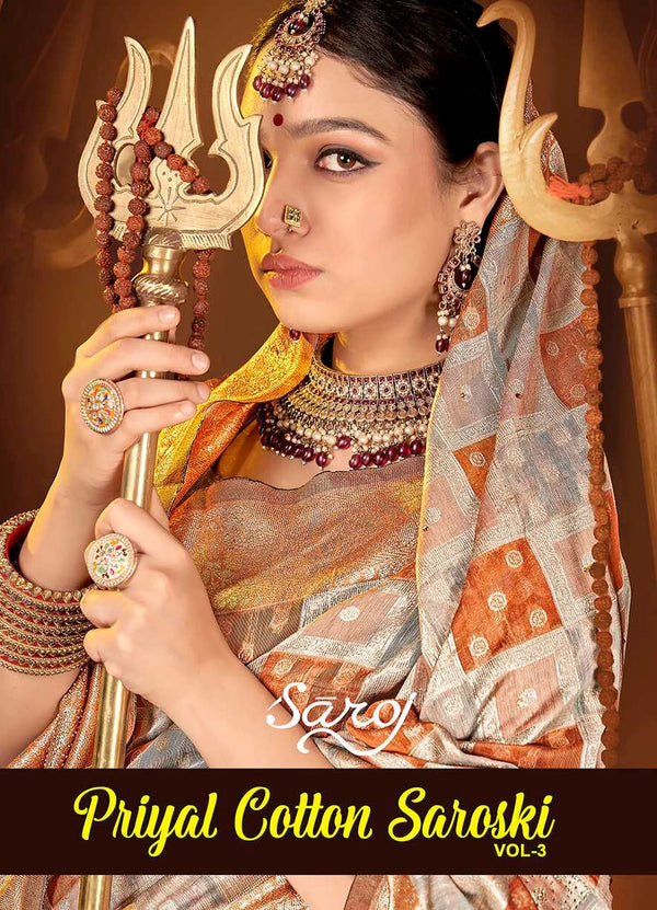 PRIYAL COTTON SAROSKI VOL-3 (6 PCS)