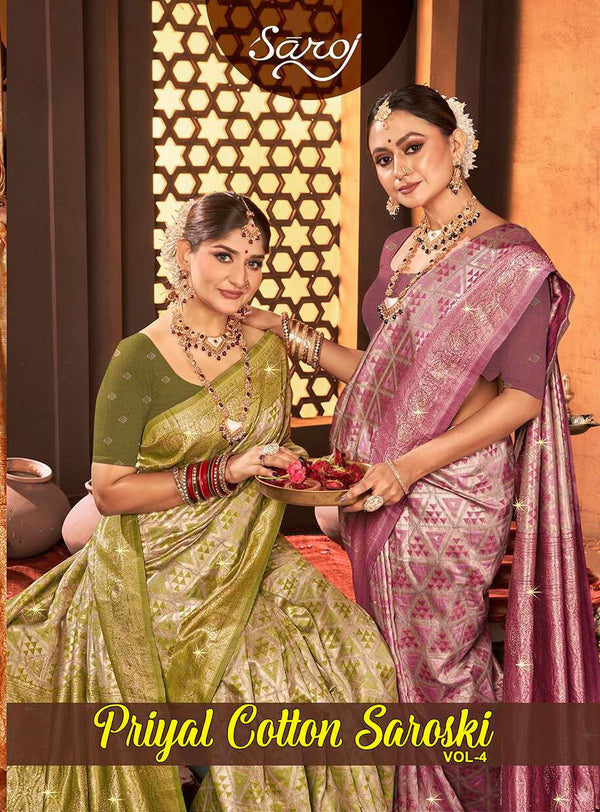 PRIYAL COTTON SAROSKI VOL-4 (6 PCS)