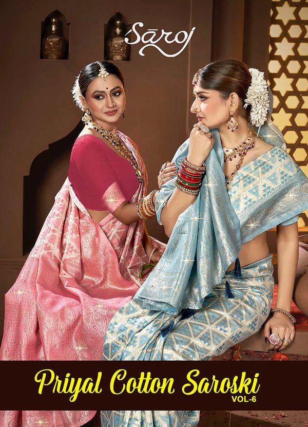 PRIYAL COTTON SAROSKI VOL-6 (6 PCS)
