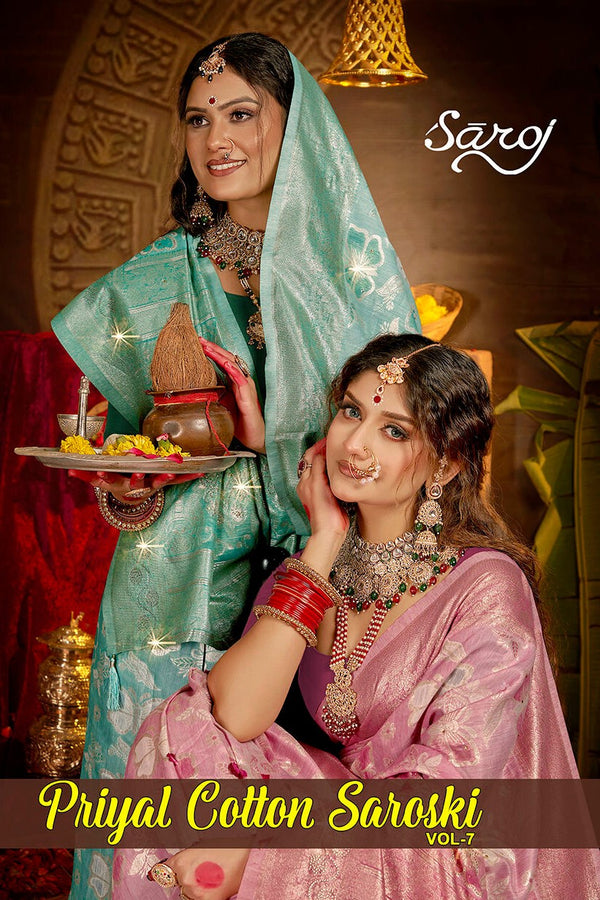 PRIYAL COTTON SAROSKI VOL-7 (6 PCS)