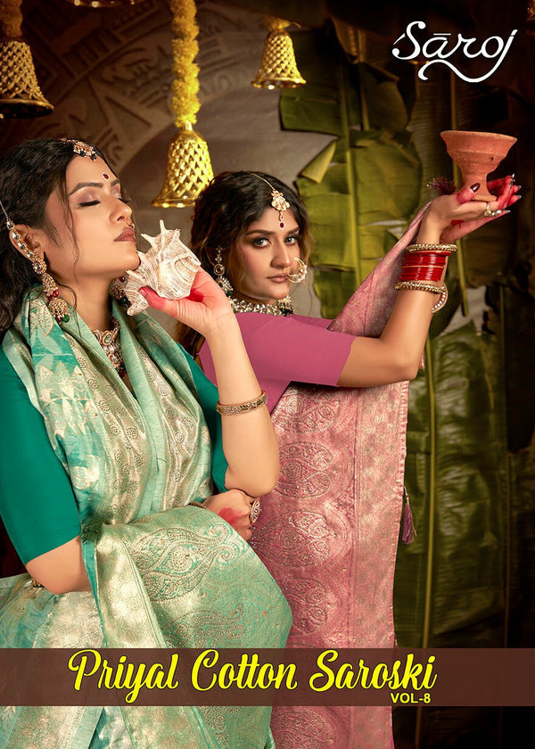 PRIYAL COTTON SAROSKI VOL-8 (6 PCS)