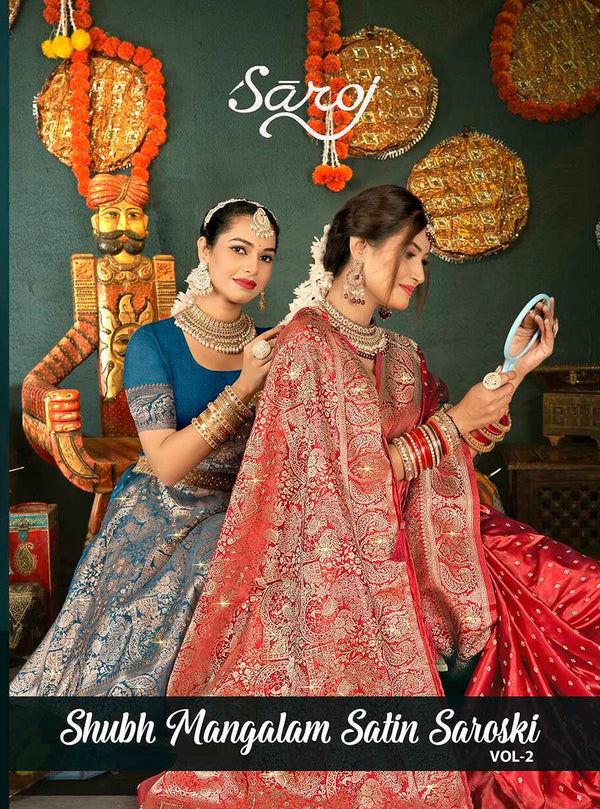 SHUBH MANGALAM SATIN SAROSKI VOL-3 (5 PCS)