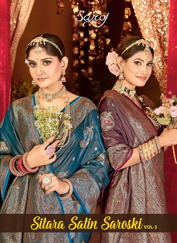 SITARA SATIN SAROSKI VOL-3 (5 PCS)