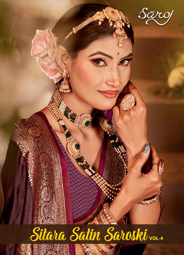 SITARA SATIN SAROSKI VOL-4 (5 PCS)
